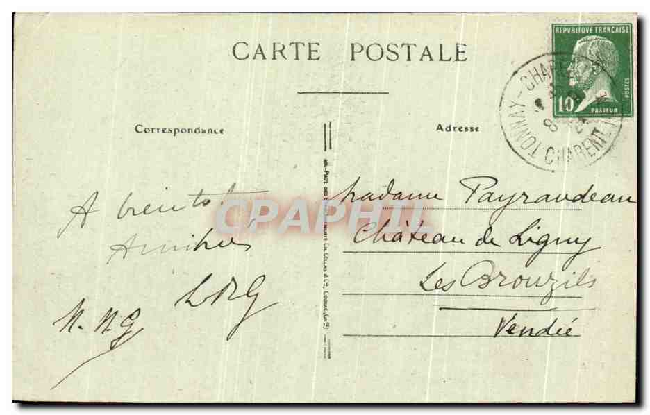CPA Tonnay Charente Le Chateau La Terrasse Colonie Militaire Sanitaire  — Back