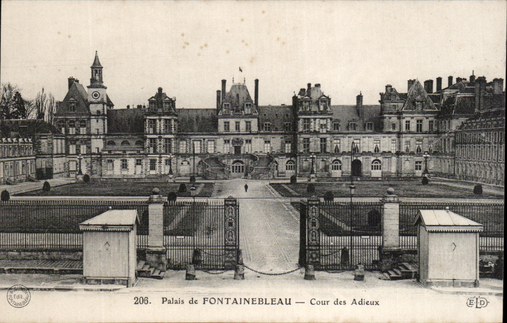 Tarjeta postal antigua Bosque de Fontainebleau Plaza de los Adioses