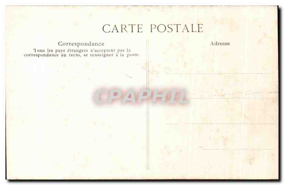 Tarjeta postal antigua Bosque de Fontainebleau Plaza de los Adioses — Reverso