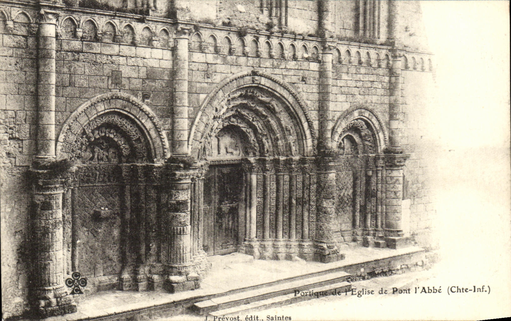 Portique de l'Église de Pont-l'Abbé (Château-Inférieur) — J. Prévost, édit., Saintes
