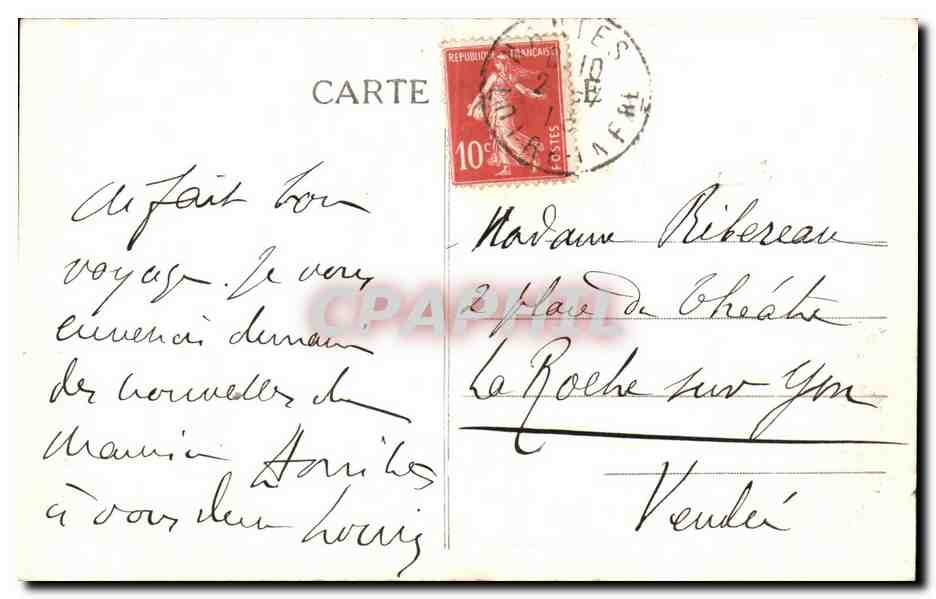 CPA Nantes Monument de Jeanne d'Arc par le Bourg — Verso
