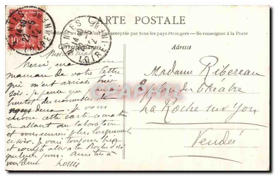 CPA Nantes La Tour Carree du Chateau Dobree — Rückseite