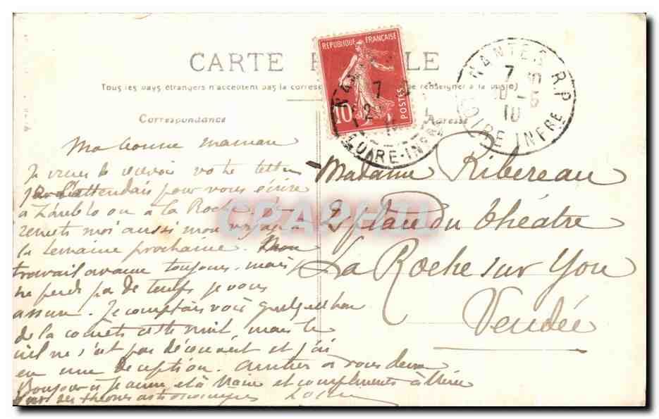CPA Nantes Beffroi de l'Eglise Ste Croix — Rückseite