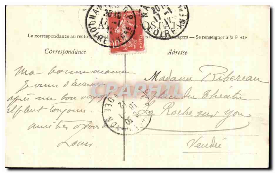 CPA Nantes Le Jardin des plantes Monument eleve a l'Immortel Jules Verne 1910 — Verso