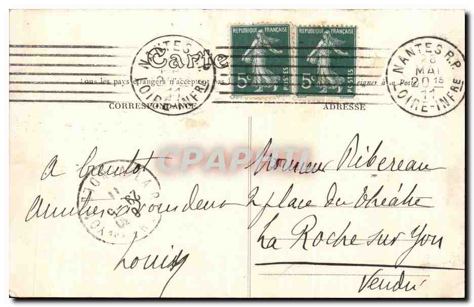 NANTES — Ile Glorlette, prise du Transbordeur — Collection F. Chapeau Nantes 12e Millésime — Rückseite