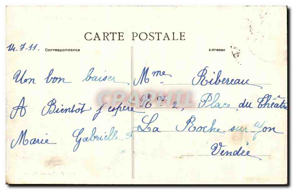 CPA Nantes Hotel Dieu — Verso