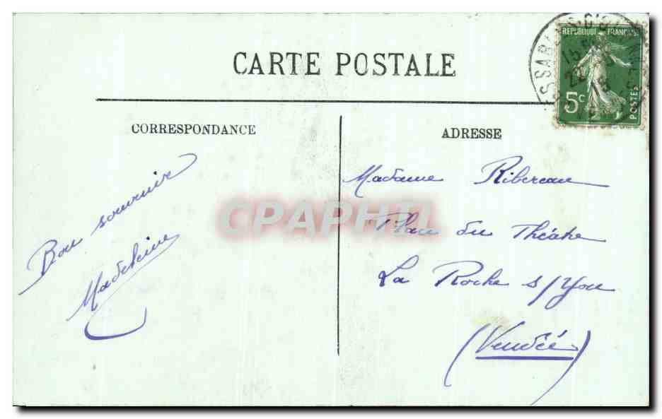 CPA Les Sables D'olonne Avenue Georges Godet a travers le Pins — Back