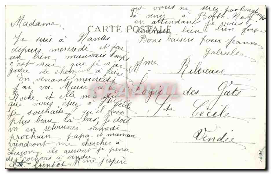 CPA Nantes Les Quais et la Ville pris du Transbordeur — Verso