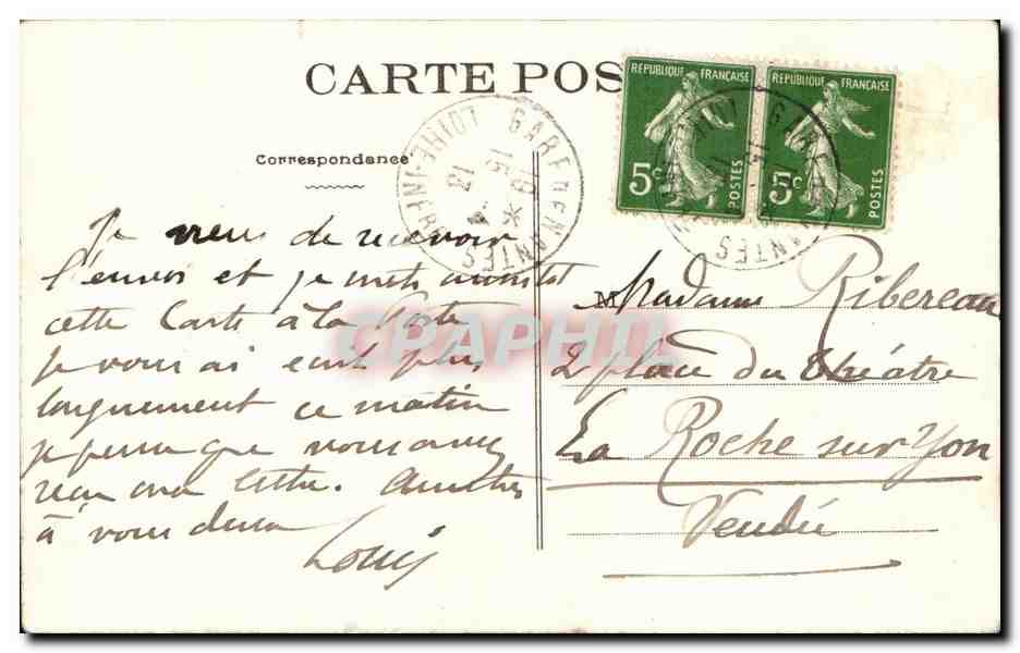 CPA Nantes La Cascade Du Jardin Des Plantes — Verso