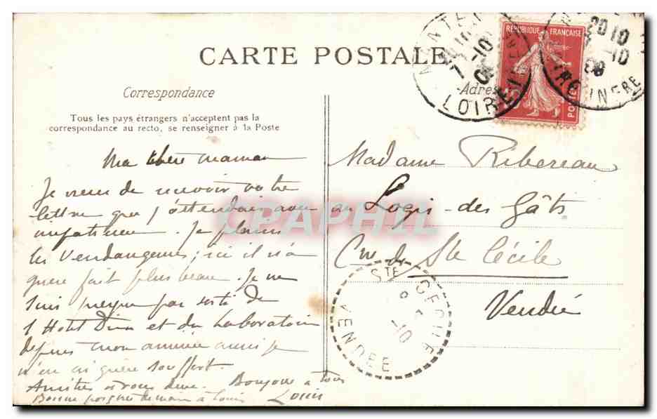 CPA Nantes Porte de l'escalier de la psalette pres de la cathedrale — Verso
