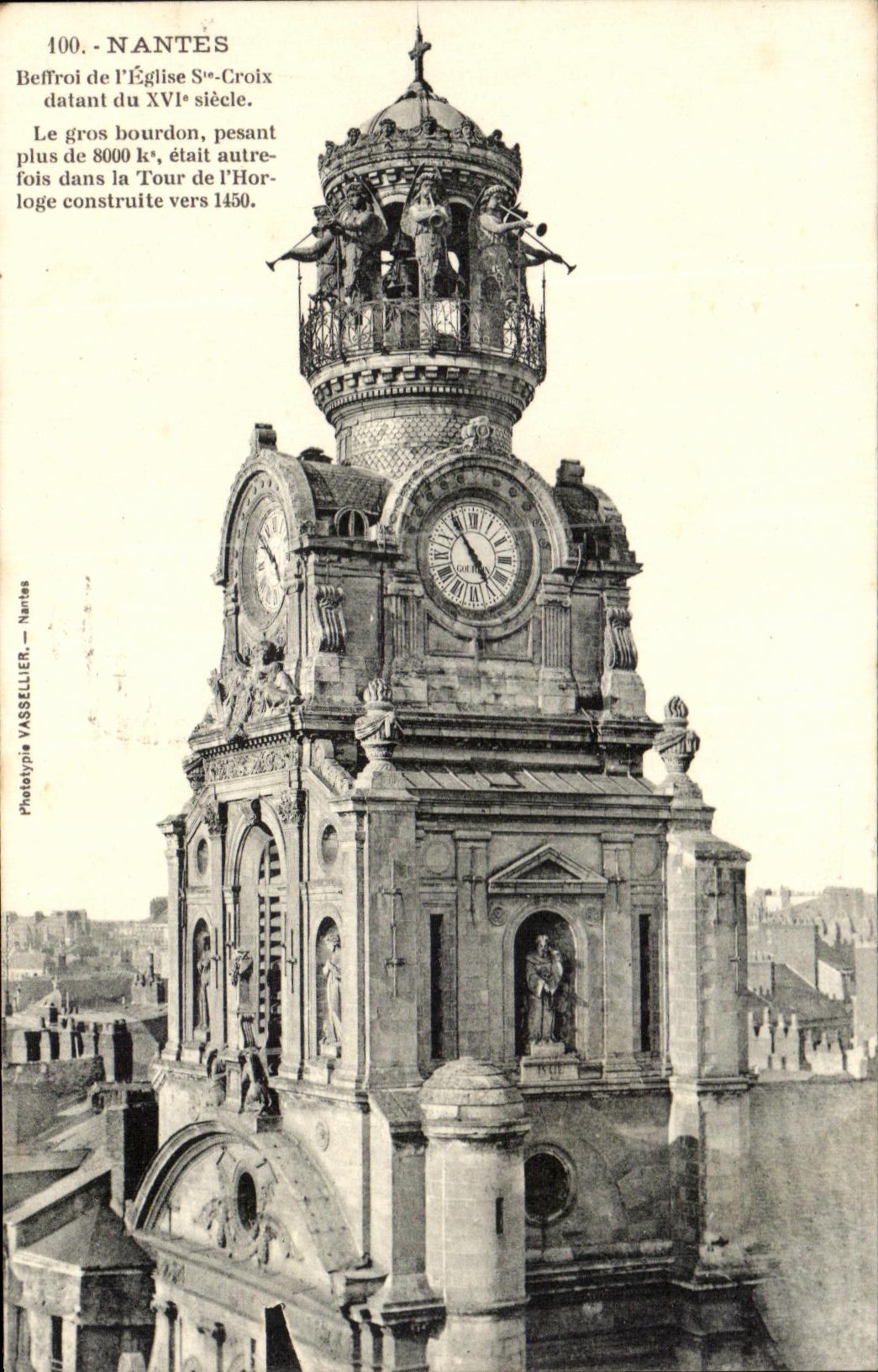 CPA Nantes Beffroi De l'Eglise Datant Du 16eme
