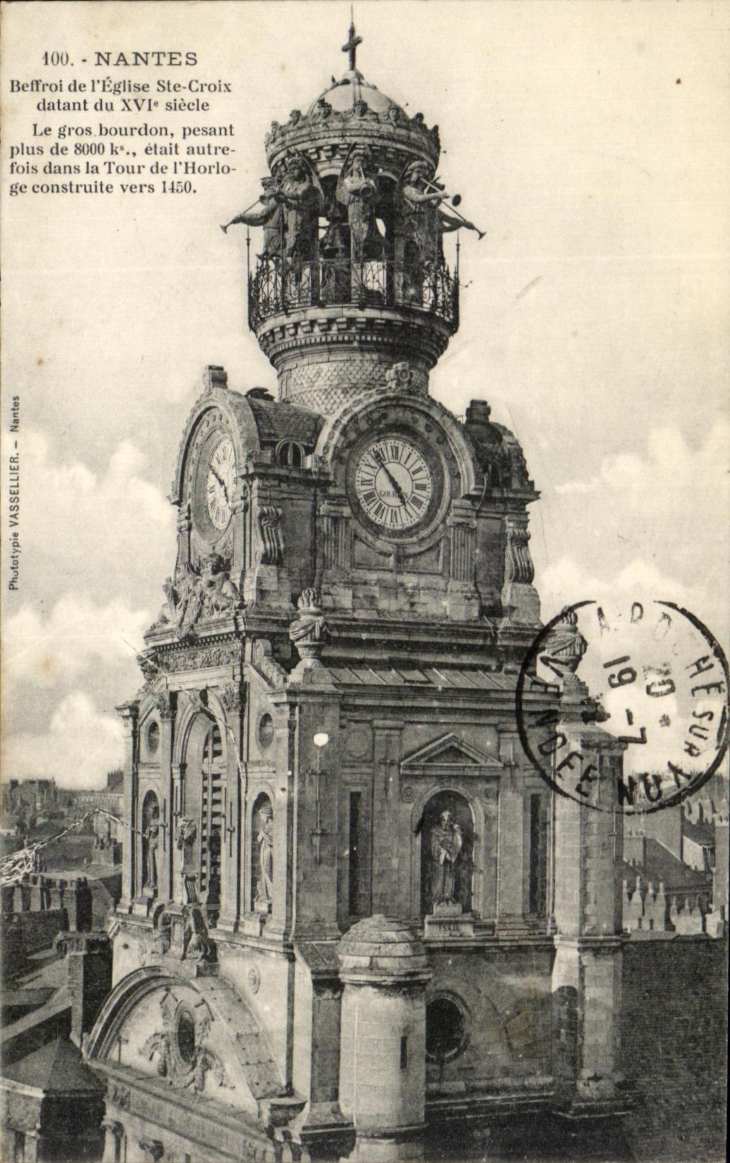 CPA Nantes Beffroi De L'Eglise Ste Croix Datant Du 16eme