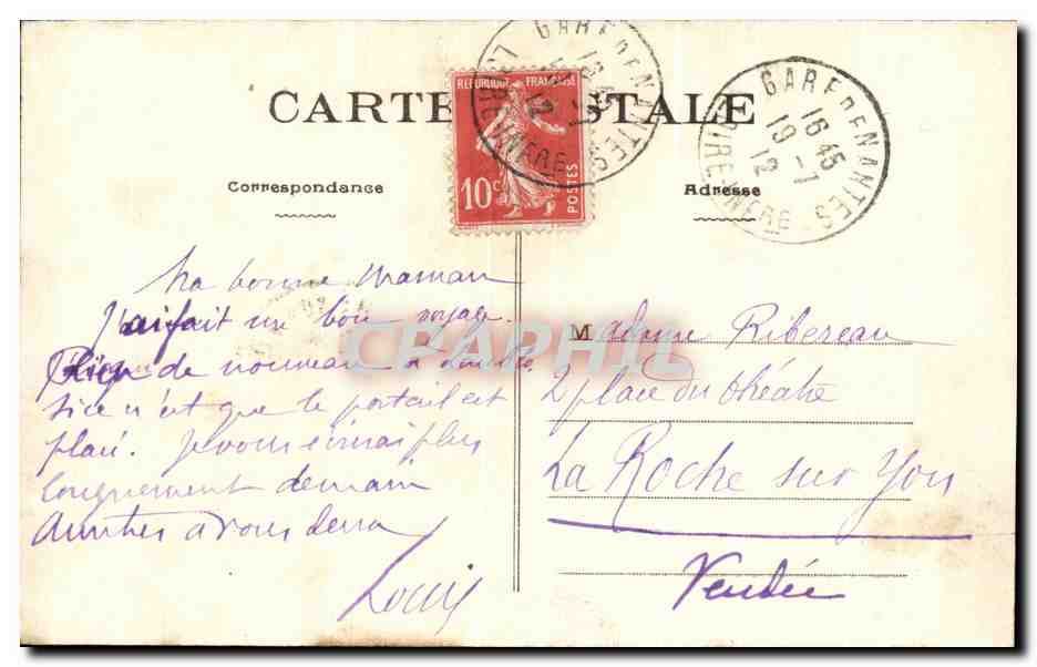 CPA Nantes Beffroi De L'Eglise Ste Croix Datant Du 16eme — Rückseite