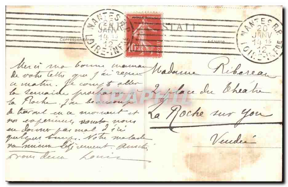 CPA Nantes Le Chateau L'Entree — Verso