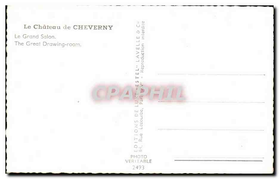 Le Château de Cheverny — Le Grand Salon — Estel — Rückseite