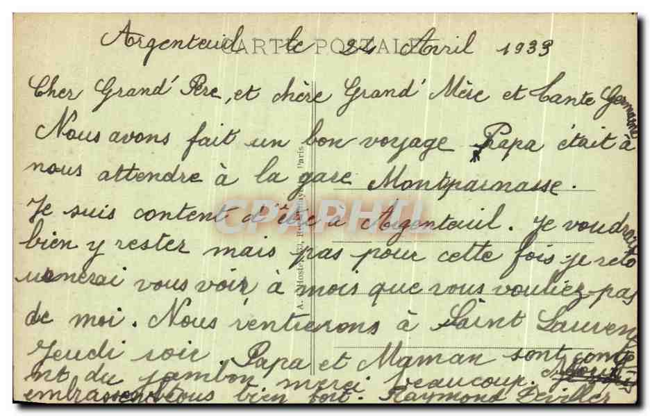 CPA Argueteuil L'Eglise ND De Lourdes — Rückseite