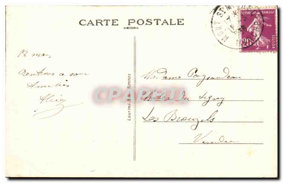 Le Mont-Saint-Michel — Le Cloître — Éditeur Laurent, Rennes, n° 379 — Verso