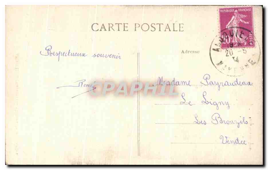 CPA Andouille Chateau de la Goisniere — Rückseite