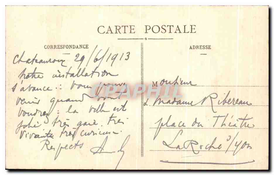 CPA Chateauroux Le Chateau Raoul Dans Chateau Naquit le General Berlrand — Rückseite