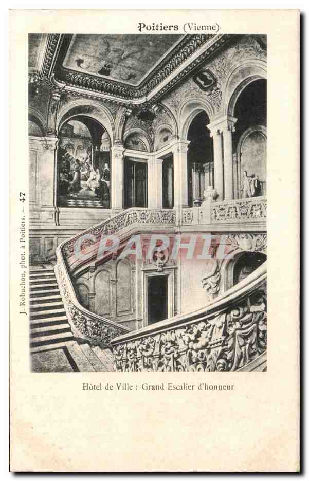 Poitiers (Vienne) — Hôtel de Ville : Grand Escalier d'honneur — J. Robuchon phot. à Poitiers, n° 47