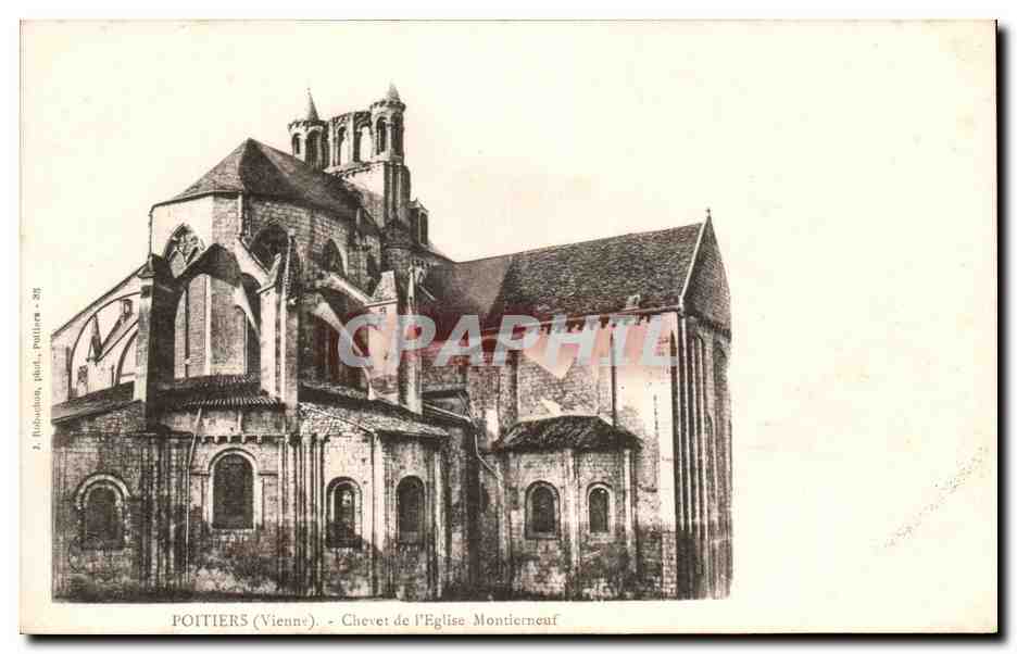CPA Poitiers Chevet de l'Eglise Montierneuf 