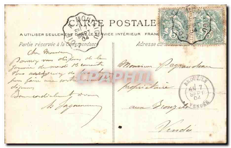 St-Georges-de-Montaigu — Château de la Mazure — Éditeur anonyme, n° 528 — Rückseite