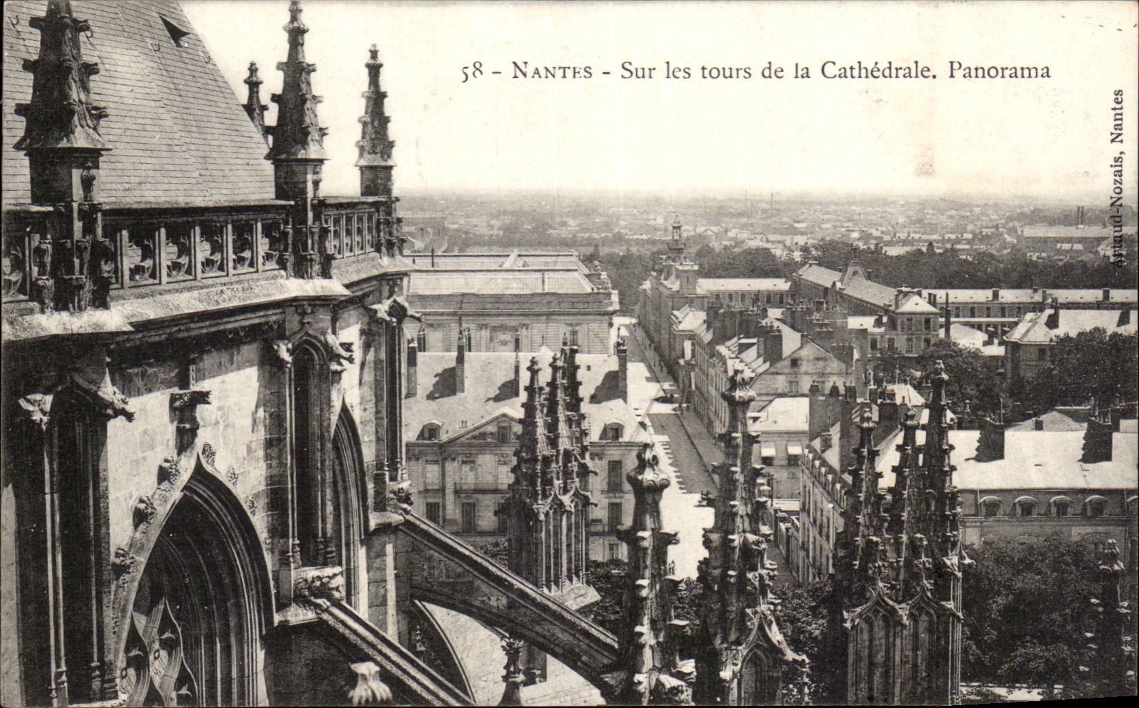 CPA Nantes Sur les Tours de la Cathedrale Panorama 