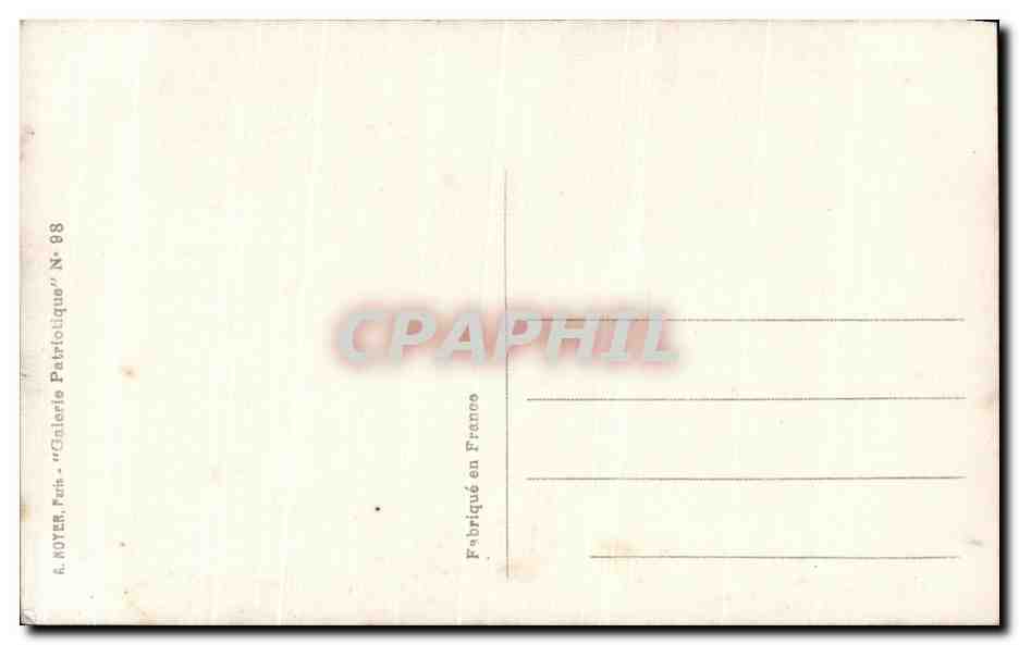 CPA General Pau Militaria — Rückseite