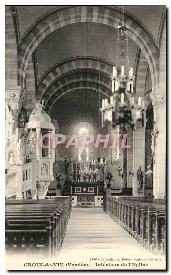 CPA Croix De Vie Interieur De l'Eglise