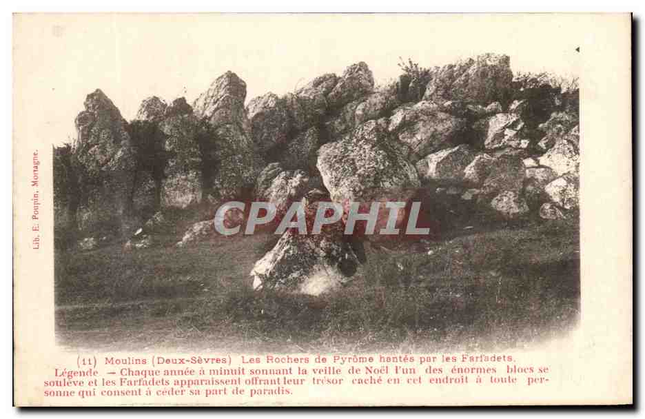 CPA Moulins Les Rochers De Pyrome Hantes Par Les Farfadets Legende
