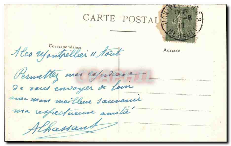 CPA Montpelier La Faculte De Medecine — Rückseite