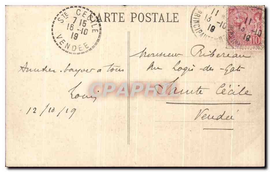 CPA Monte Carlo Echappee Vers Roquebrune — Verso