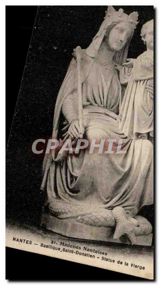 CPA Nantes Basilique Saint Donatien Statue de la Vierge Madones nantaises