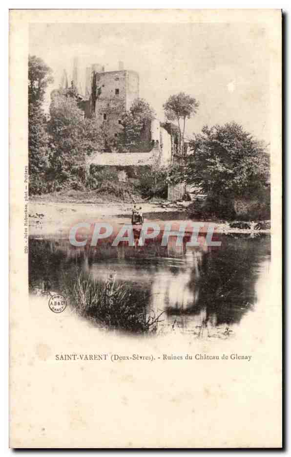 CPA Saint Varent Ruines Du Chateau de Glenay 