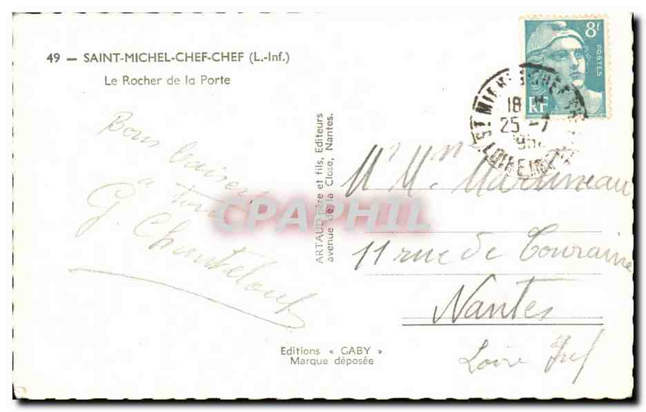CPA St Michel Chef Chef Le Rocher de la Porte — Rückseite