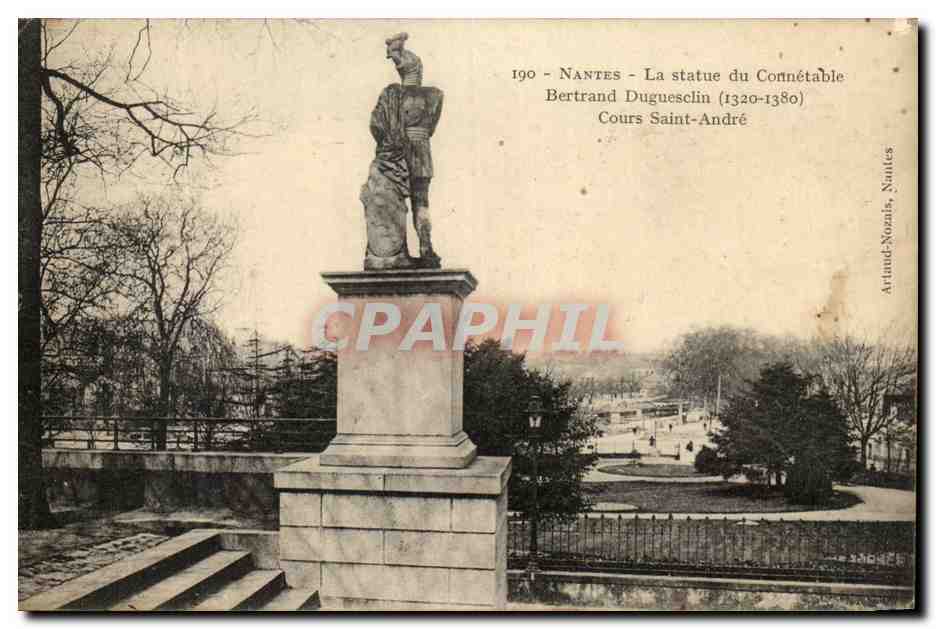CPA Nantes la Statue du Connetable Bertrand Duguesclin Cours Saint Andre