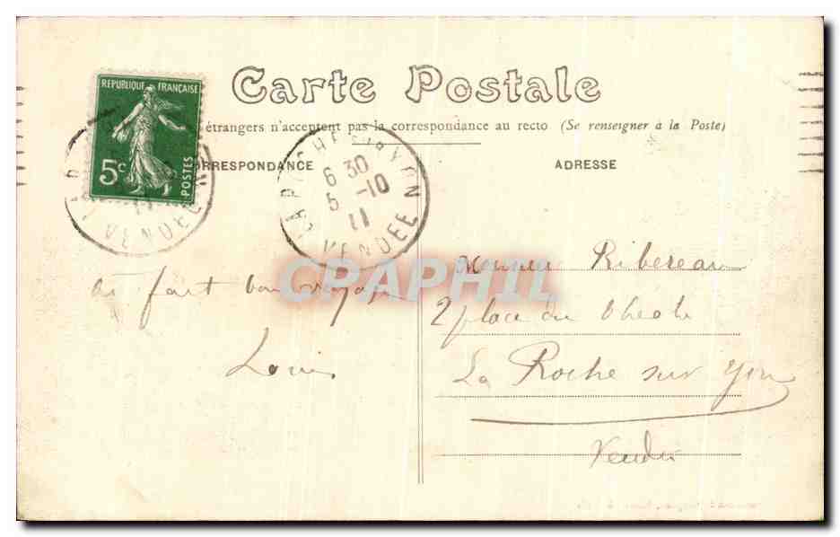 CPA Nantes Le Chateau Entree — Rückseite