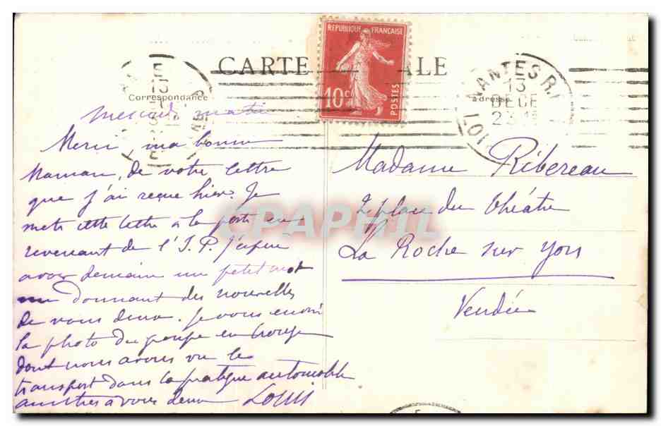 CPA Nantes Jardin des Plantes Les Cerfs — Verso