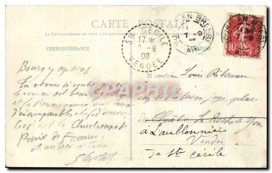 Église de BROU - Le Jubé — B. Ferrand, éditeur, 41, Rue Cénide-Bourd (Aix) — Verso