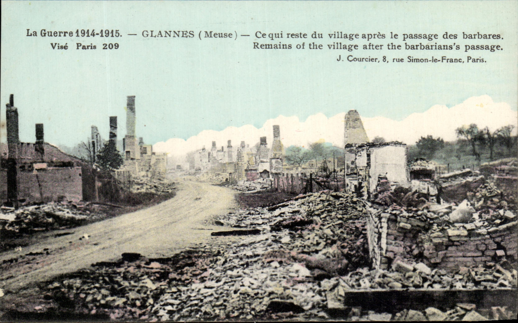 Glannes (Meuse) — Ruines du village après la guerre 1914-1915 — Visé Paris 209