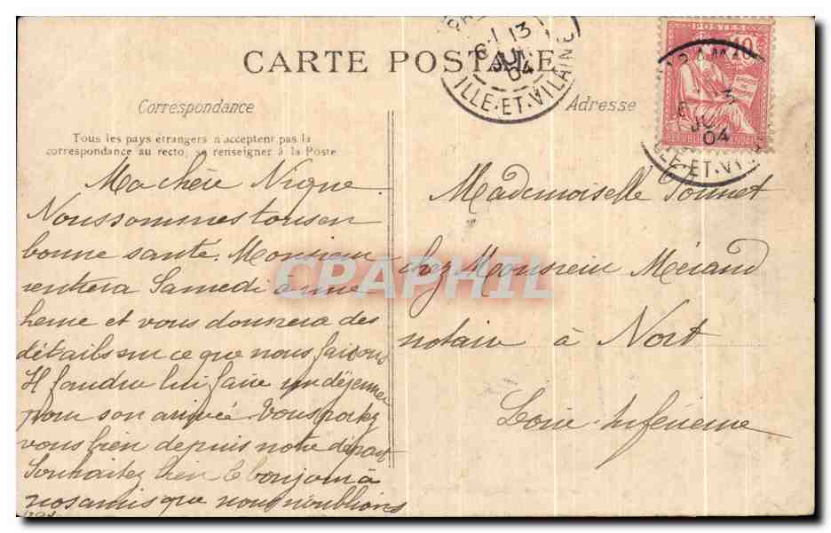 Côte d'Emersude — L'Ermitage de Haute Folie — G. F. — Commencé en 1894 — Verso