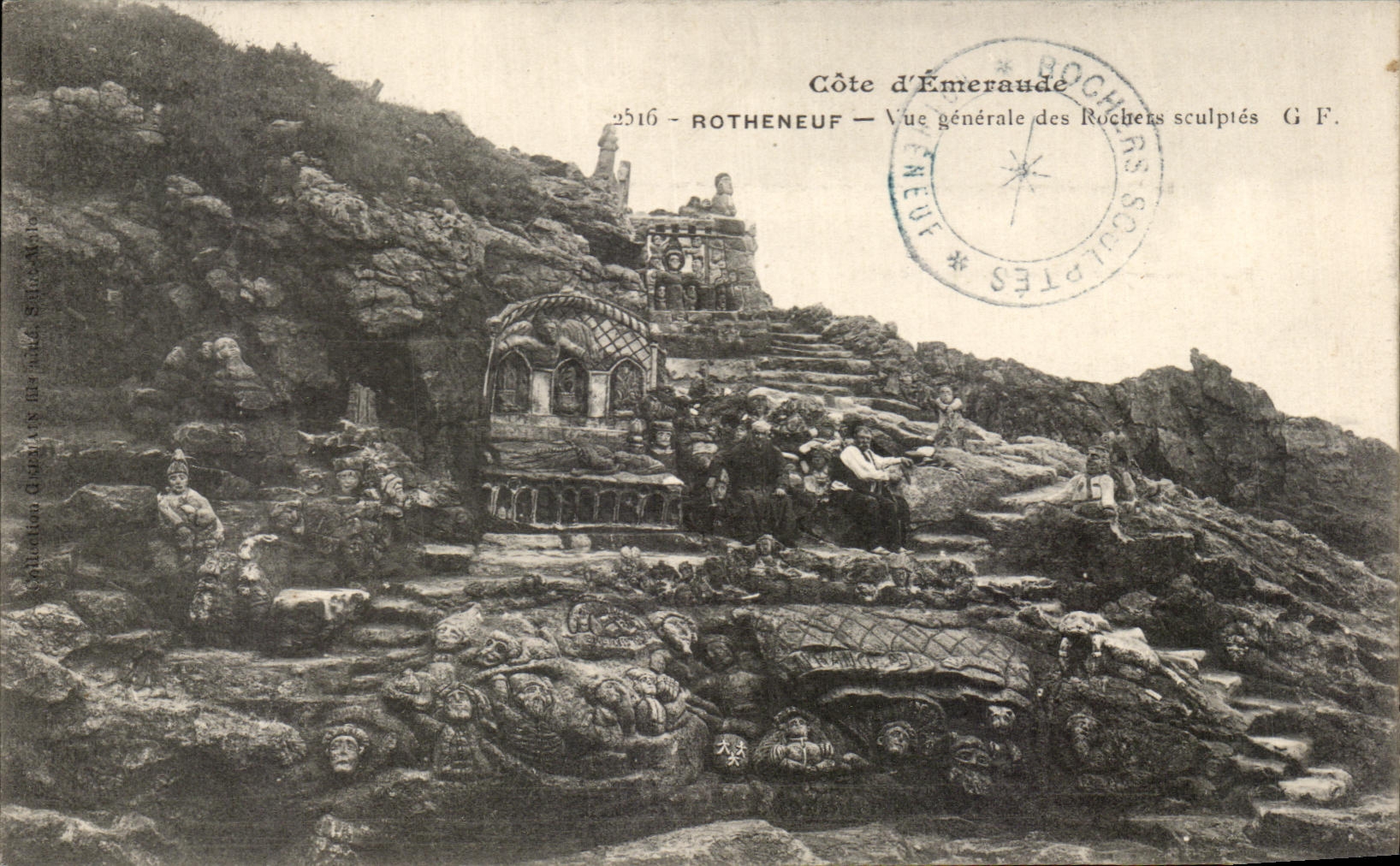 Rotheneuf — Vue générale des Rochers sculptés — G F. n°2516