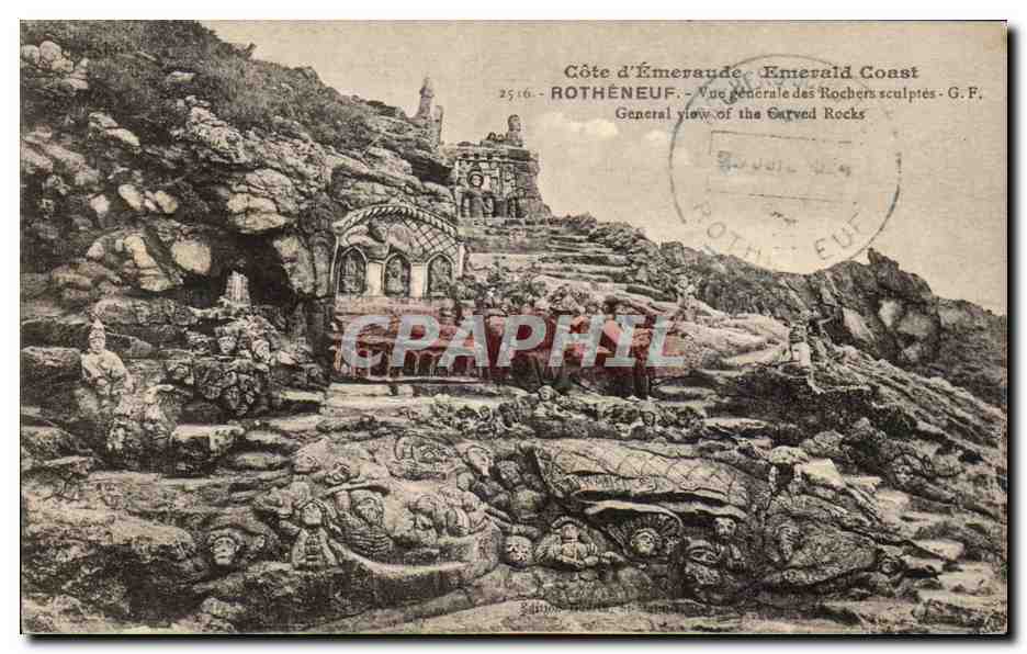 Côte d'Émeraude - Vue générale des Rochers sculptés - G.F.