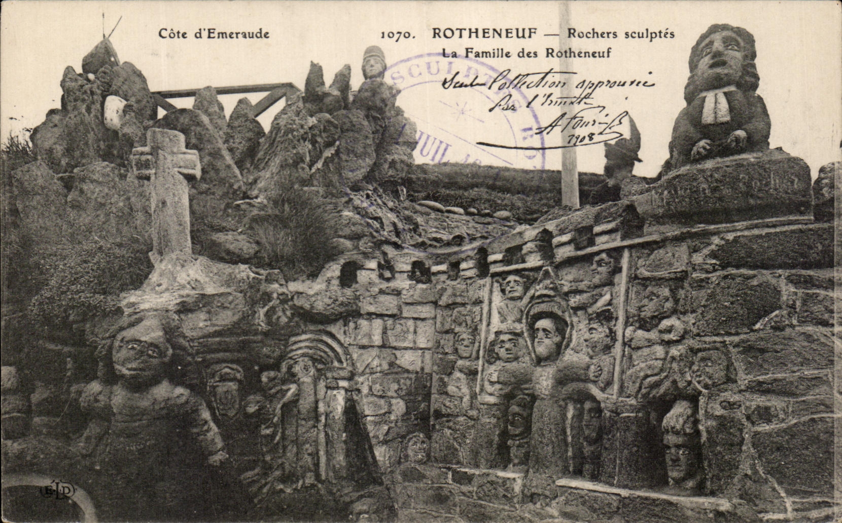 Côte d'Emeraude — Rochers sculptés — La Famille des Rotheneuf — Éditeur : A. Fons-B, n° 1070