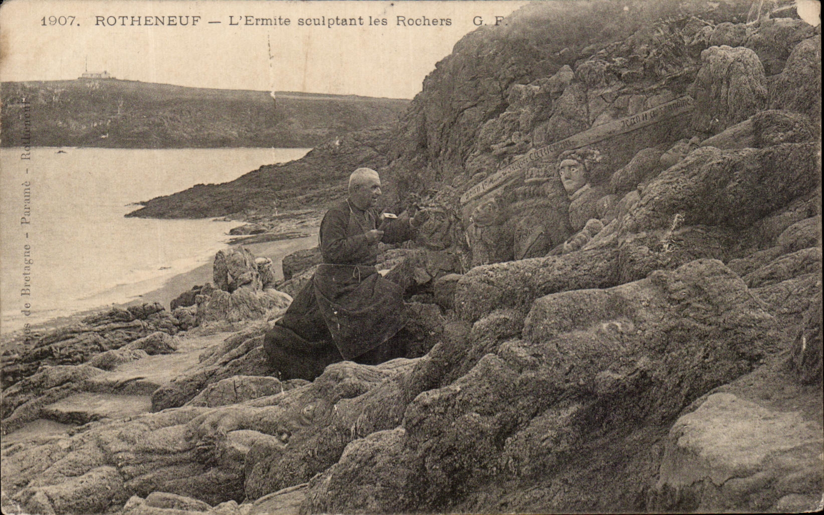 ROTHENEUF — L'Ermité sculptant les Rochers — G.F.