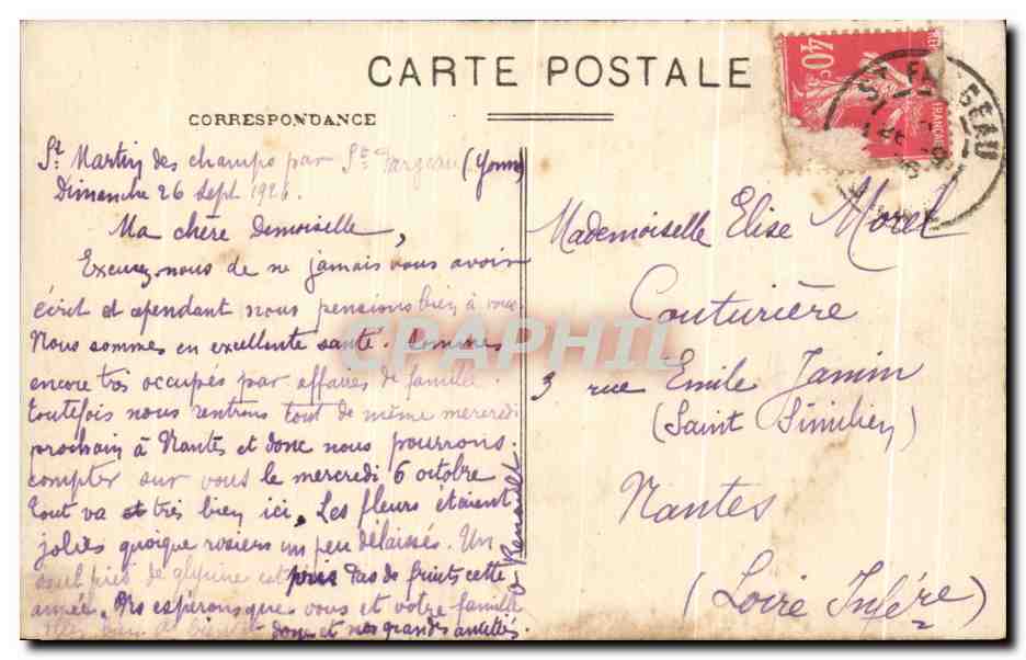CPA St Fargeau Entree du Chateau machavoine — Back