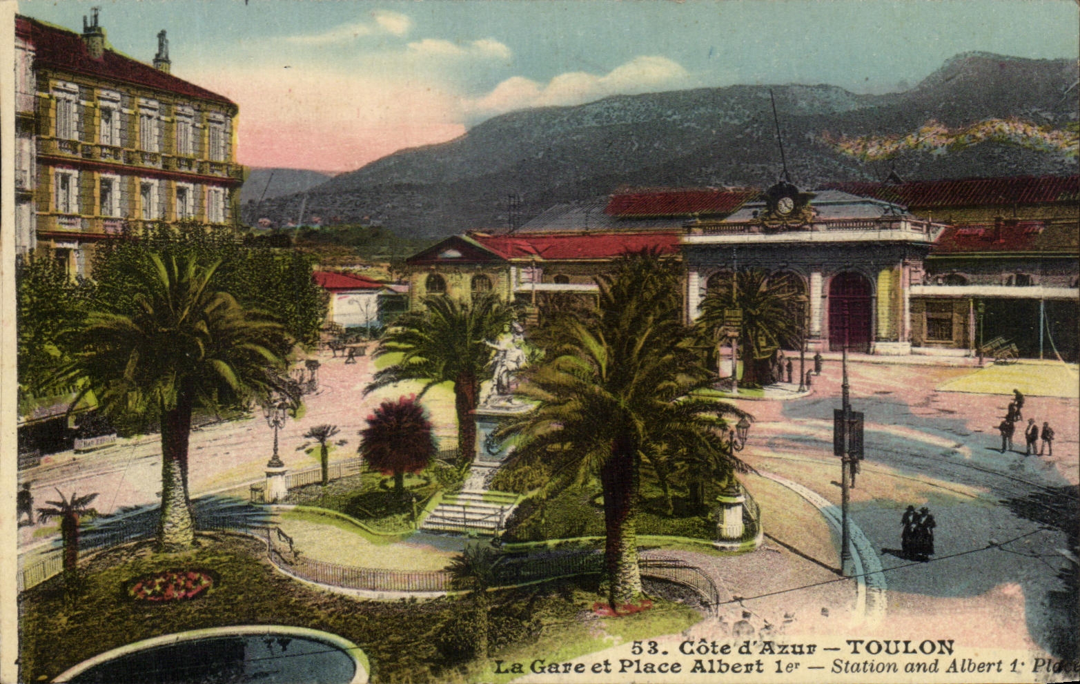CPA Cote d'Azur Toulon La Gare et place Albert 1er