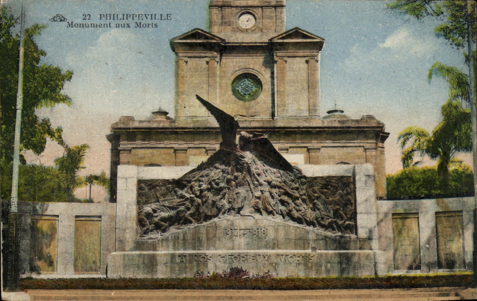 CPA Philippeville Monument aux Morts Militaria Algerie
