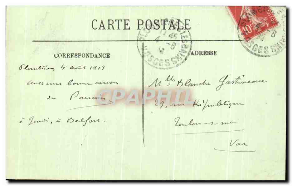 CPA Plombieres Les Bains Dans le Parc — Verso