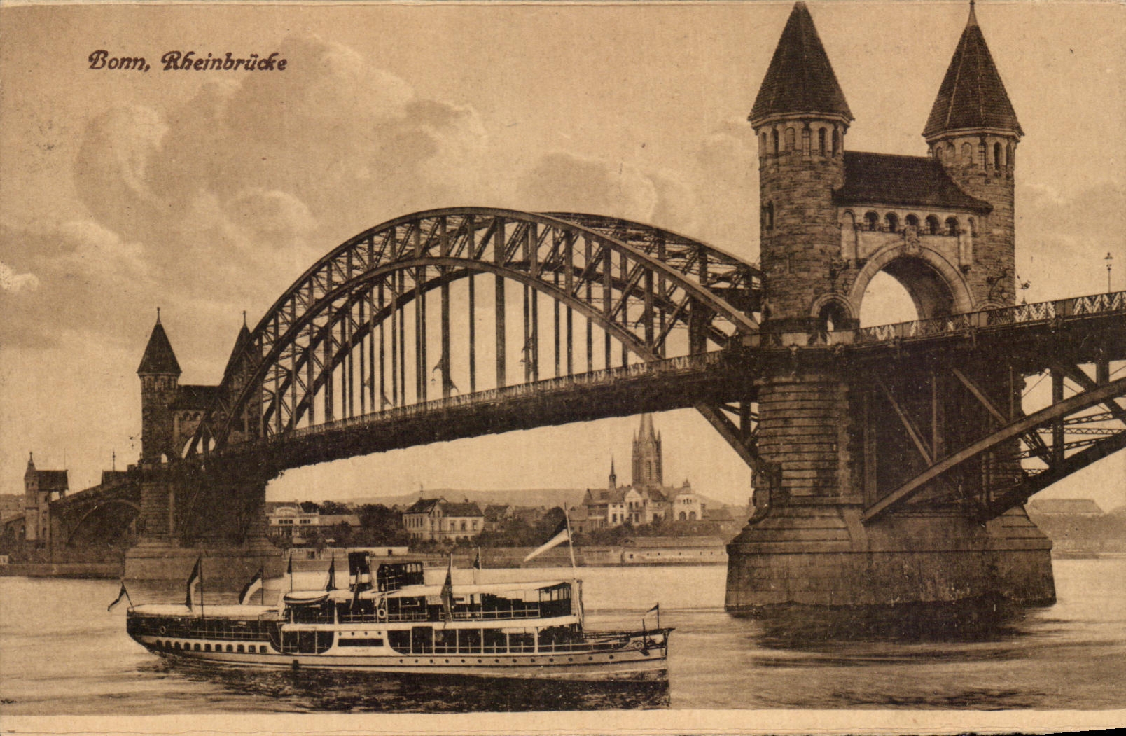 CPA Bonn Rheinbrucke Bateau
